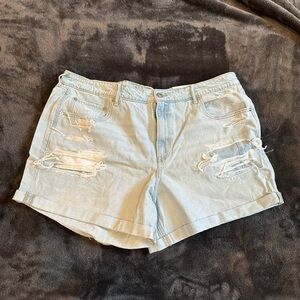 American Eagle Outfitters ‘Tomgirl Short’ Blue Jean Shorts Distressed Style